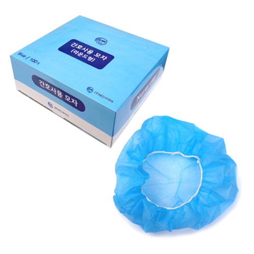 오픈메디칼TIK 일회용 간호사용캡 라운드형 블루 100매 간호사모자