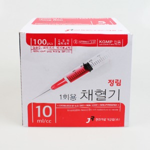 오픈메디칼정림 채혈용 주사기 10cc (21g x 32mm) 100개 채혈주사 혈액채취