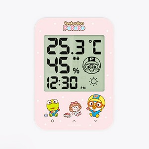 오픈메디칼뽀로로 디지털 시계 온습도계 HT-2 핑크 - 온도 습도측정