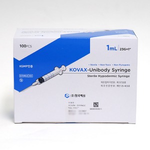 오픈메디칼(한정수량 특가)한국백신 백신용 LDS주사기 1cc (23g x 25mm) 100개 - 1ml