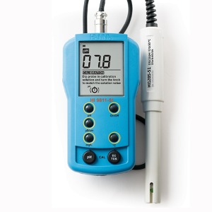 오픈메디칼한나 다항목 수질 측정기 HI-9811-51 pH/전도도 (μS/cm)/온도