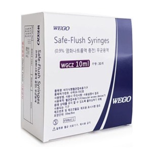 오픈메디칼위고 일회용 멸균 식염수 주사기 10cc 30개입 10ml Safe-Flush Syringe