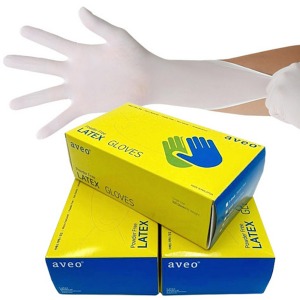 오픈메디칼(7850원/팩) 아베오(aveo) 진료용 비멸균 라텍스글러브 100매 x 20팩 - 의료용 라텍스장갑