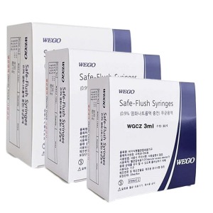 오픈메디칼위고 일회용 멸균 식염수 주사기 3cc 5cc 10cc 30개입 Safe-Flush Syringe