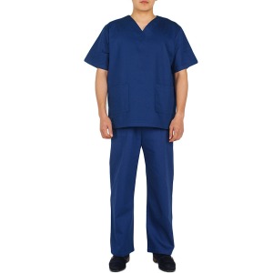오픈메디칼금성 V넥 수술내의 남성용 청색 상하의세트 KSO-006 병원 수술복 유니폼