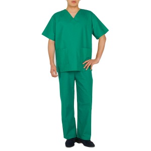 오픈메디칼금성 V넥 수술내의 남성용 초록색 상하의세트 KSO-004 병원 수술복 유니폼