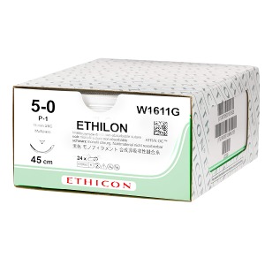 오픈메디칼에치콘 봉합사 나일론 에치론 ETHILON W1611G (5/0 11mm 3/8c cut 45cm 12p블랙)