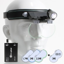 오픈메디칼테라사키 메가뷰 LED 헤드 루페 확대경 MGN-B3CR 렌즈3종 돋보기 라이트