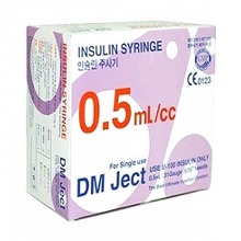 오픈메디칼신창 DM Ject 인슐린 주사기 0.5cc 30g 100개 멸균 혈당관리
