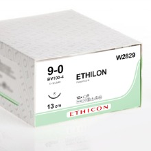 오픈메디칼에치콘 봉합사 나일론 에치론 ETHILON W2829 (9/0 5.1mm 3/8c round 13cm 12p 블랙)