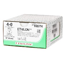 오픈메디칼에치콘 봉합사 나일론 에치론 ETHILON 1667H (4/0 19mm 3/8c cut 45cm 36p블랙)